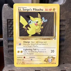Pokemon Card - Lt. Surge's Pikachu Gym Heroes 1st Edition 81/132 Nice NM!! - Image 1