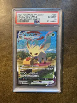 Leafeon VMax Full Art PSA 10 Pokemon Card 089/069 Japanese Eevee Heroes - Image 1