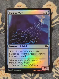Man-o'-War FOIL Dominaria Remastered MTG Magic - Image 1