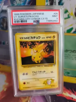 Pokemon Card Lt. Surge's Pikachu Vintage Rare Japanese Gym heroes 1998 PSA 9 - Image 1