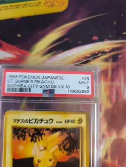 Pokemon Card Lt. Surge's Pikachu Vintage Rare Japanese Gym heroes 1998 PSA 9 - Image 4