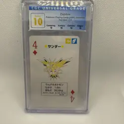 Zapdos - Pokemon Poker Playing Card - vtg 1996 Red/Charizard Deck CGC 10 Perfect - Image 1