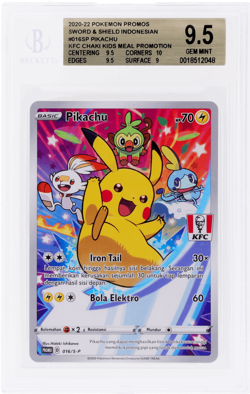 2020 Pokemon Sword and Shield Promo Indonesian Pikachu BGS 9.5 - Image 1