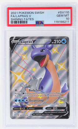 2021 Pokemon Sword and Shield Shining Fates Lapras V Shiny Vault #SV110 PSA 10 - Image 1