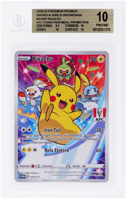 2020 Pokemon Sword and Shield Promo Indonesian Pikachu BGS 10 - Image 1