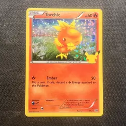 Pokemon TCG Torchic 11/25 Confetti Holo McDonalds 25th Anniversary 2021 LP-NM - Image 1