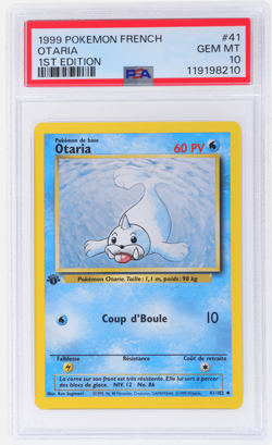 1999 Pokemon Base Set French Otaria 1st Edition #41 PSA 10 - Image 1