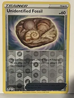 Unidentified Fossil Reverse Holo 165/195 SWSH12: Silver Tempest NM Pokemon Fast - Image 1