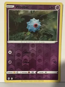 Woobat Reverse Holo 068/203 SWSH07: Evolving Skies NM Pokemon Fast Ship - Image 1