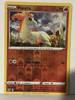 Ponyta Reverse Holo 021/195 SWSH12: Silver Tempest NM Pokemon Fast Ship - Image 1