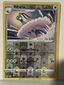 Altaria Reverse Holo 143/195 SWSH12: Silver Tempest NM Pokemon Fast Ship - Image 1
