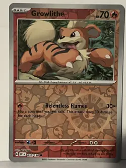 Growlithe - Reverse Holo 030/198 SV01: Scarlet & Violet Base Set NM Pokemon Fast - Image 1