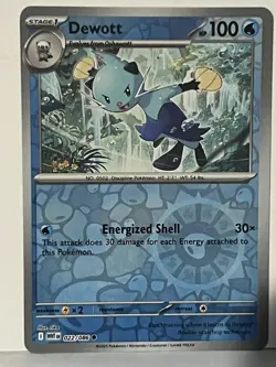 Dewott Reverse Holo 022/086 SV: White Flare NM Pokemon Fast Ship - Image 1