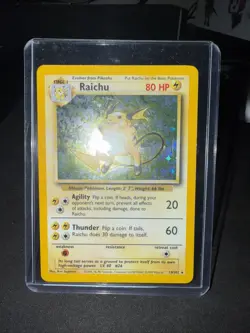 Pokemon TCG Raichu 14/102 Base Set Holo Rare Near Mint - Image 1