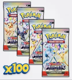 POKEMON Prismatic Evolutions 100 SEALED Booster Packs - Image 1