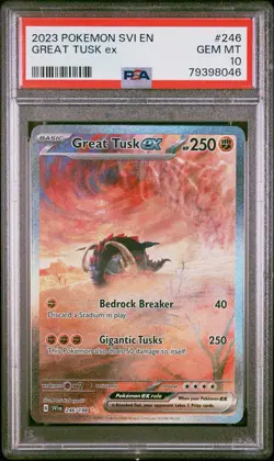 2023 POKEMON SCARLET & VIOLET SPECIAL ILLUSTRATION RARE GREAT TUSK EX 246 PSA 10 - Image 1