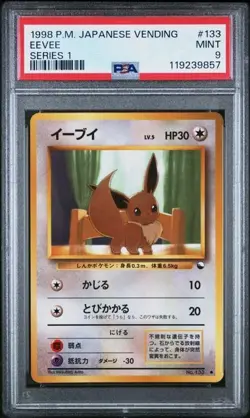 1998 POKEMON JAPANESE VENDING Series 1 - EEVEE #133 PSA 9 - Image 1