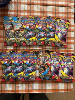 Pokemon TCG Mega Evolutions Sleeved Booster Pack Lot of 12 - Image 1