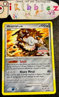 Heatran 30/146 LP Non Holo Rare Pokemon Regional Championships Stamped Promo! - Image 1