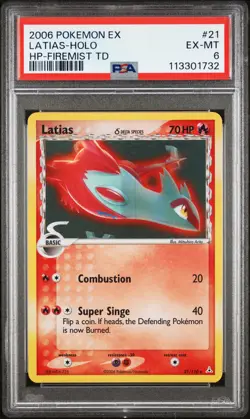 2006 POKEMON EX HOLON PHANTOMS FIREMIST THEME DECK #21 LATIAS-HOLO PSA 6 - Image 1
