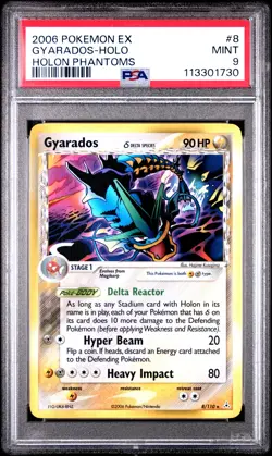 2006 POKEMON EX HOLON PHANTOMS #8 GYARADOS-HOLO PSA 9 - Image 1