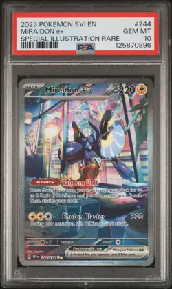 2023 POKEMON SVI EN-SCARLET & VIOLET #244 MIRAIDON EX PSA 10 - Image 1