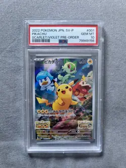 PSA 10 GEM MINT Pikachu 001/SV-P Scarlet & Violet Promo Japanese Pokemon Card - Image 1
