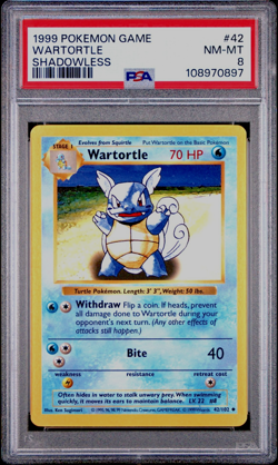 Shadowless Wartortle PSA 8 & Squirtle PSA 8/9 - Base Set Pokemon Card - Image 3