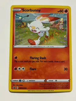 Pokemon Card Promo SWSH244 Holographic Scorbunny Near Mint - Image 1