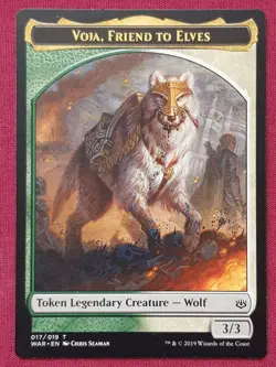 Magic The Gathering WAR OF THE SPARK VOJA FRIEND TO ELVES token card MTG - Image 1