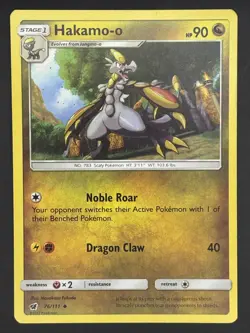 Hakamo-o 76/111 Uncommon Crimson Invasion Sun & Moon Pokemon Card 2017 - Image 1