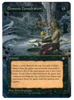 Demonic Consultation Full Altered Art MTG Magic cEDH Commander Birthday Gift - Image 1