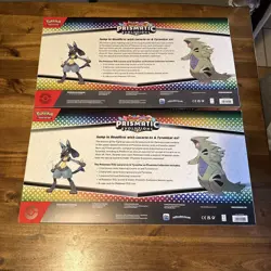 2 x POKEMON PRISMATIC EVOLUTIONS LUCARIO EX/TYRANITAR EX PREMIUM COLLECTION SET - Image 2