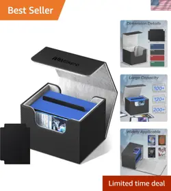 Waterproof Card Deck Box for 100+ Double-Sleeved Cards - Classic Black - Image 1