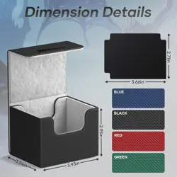 Waterproof Card Deck Box for 100+ Double-Sleeved Cards - Classic Black - Image 4