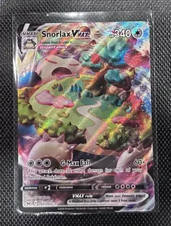 Pokemon TCG Snorlax VMAX Holo Ultra Rare Card 142/202 Sword & Shield - Image 1