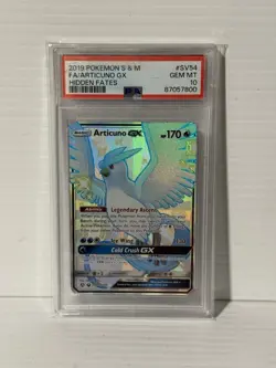 Pokemon TCG PSA 10 Articuno GX sv54/sv94 Shiny Secret Rare Card Hidden Fates - Image 1