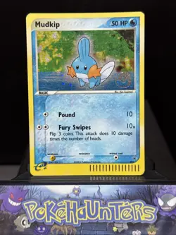 Pokemon Card Mudkip 005 European Pop Tournament Black Star Holo Promo STAMPED LP - Image 1