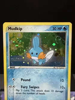 Pokemon Card Mudkip 005 European Pop Tournament Black Star Holo Promo STAMPED LP - Image 2