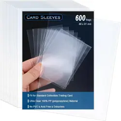 600 Pack Card Sleeves, 2.5" x 3.5" Acid Free PP Ultra Clear (600 Sleeves) - Image 1