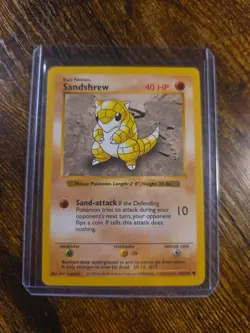 Pokemon Card - Sandshrew Base Set (Shadowless) 62/102 Common NM front MP Back - Image 1