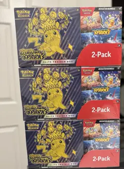 Pokemon Surging Sparks Costco 2-Pack ETB + Booster Bundle Sealed Lot of 3 - Image 1