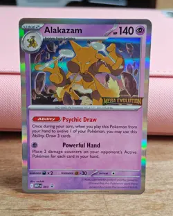 Pokemon TCG Alakazam 003 Stamped Mega Evolution Pre Release Near Mint - Image 1