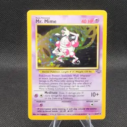 Pokemon Jungle Set Holo Unlimited Holo Rare Mr. Mime 6/64 TCG - Image 1