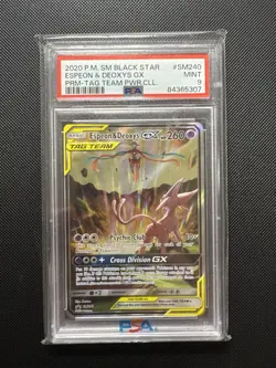 Pokemon TCG Espeon Deoxys GX Tag Team Black Star #SM240 Promo PSA 9 MINT - Image 2