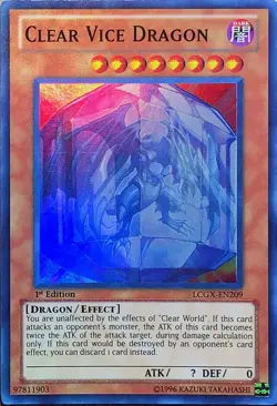 YUGIOH Clear Vice Dragon LCGX-EN209 1st edition Super Rare LP - Image 1