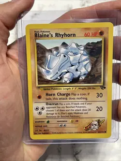 Pokemon Blaine's Rhyhorn 65/132 Unlimited Pokemon Gym Challenge NM Common Card - Image 1