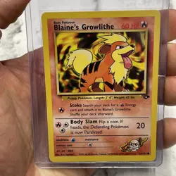 Pokemon Card - Gym Heroes 62/132 - BLAINE'S GROWLITHE (common) - NM Pokemon TCG - Image 1