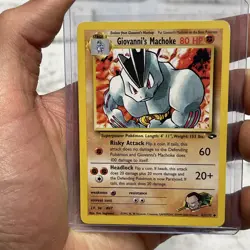 Giovanni's Machoke 42/132 Unlimited Pokemon Gym Challenge LP/NM Vintage Card TCG - Image 1