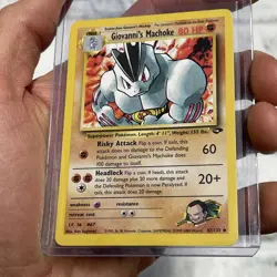 Giovanni's Machoke 42/132 Unlimited Pokemon Gym Challenge LP/NM Vintage Card TCG - Image 2